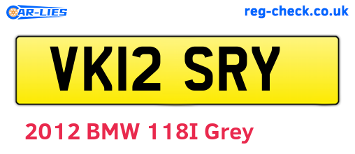 VK12SRY are the vehicle registration plates.