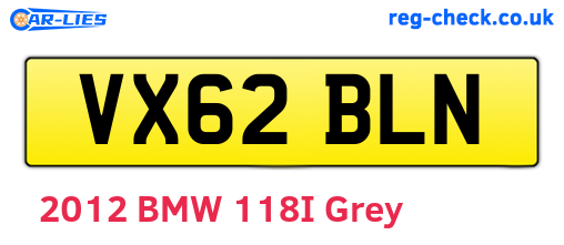 VX62BLN are the vehicle registration plates.