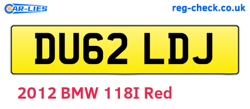 DU62LDJ are the vehicle registration plates.