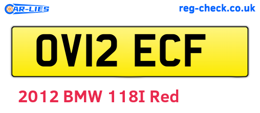 OV12ECF are the vehicle registration plates.