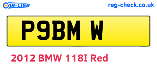 P9BMW are the vehicle registration plates.