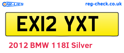 EX12YXT are the vehicle registration plates.