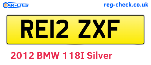 RE12ZXF are the vehicle registration plates.