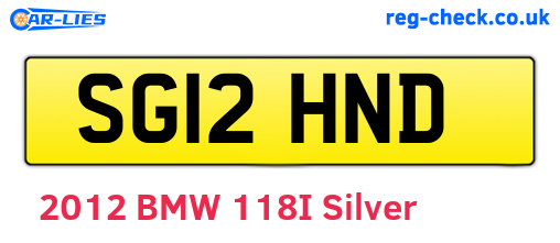 SG12HND are the vehicle registration plates.