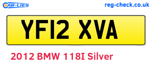 YF12XVA are the vehicle registration plates.