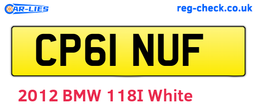 CP61NUF are the vehicle registration plates.