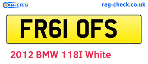 FR61OFS are the vehicle registration plates.