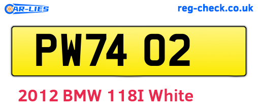 PW7402 are the vehicle registration plates.