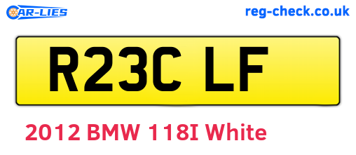 R23CLF are the vehicle registration plates.