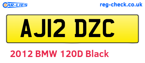 AJ12DZC are the vehicle registration plates.