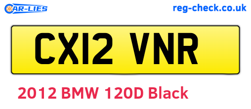 CX12VNR are the vehicle registration plates.
