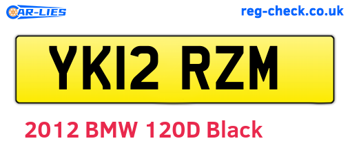 YK12RZM are the vehicle registration plates.