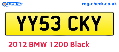 YY53CKY are the vehicle registration plates.