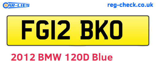 FG12BKO are the vehicle registration plates.