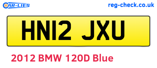 HN12JXU are the vehicle registration plates.