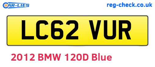 LC62VUR are the vehicle registration plates.