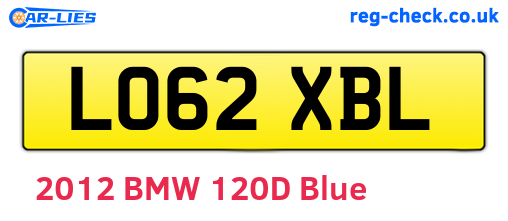 LO62XBL are the vehicle registration plates.