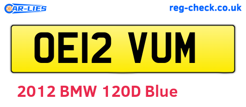 OE12VUM are the vehicle registration plates.