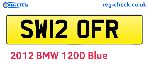 SW12OFR are the vehicle registration plates.