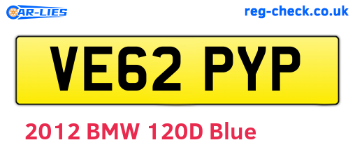 VE62PYP are the vehicle registration plates.