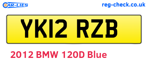 YK12RZB are the vehicle registration plates.