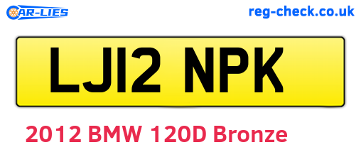 LJ12NPK are the vehicle registration plates.