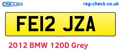 FE12JZA are the vehicle registration plates.
