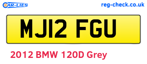 MJ12FGU are the vehicle registration plates.