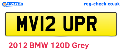 MV12UPR are the vehicle registration plates.