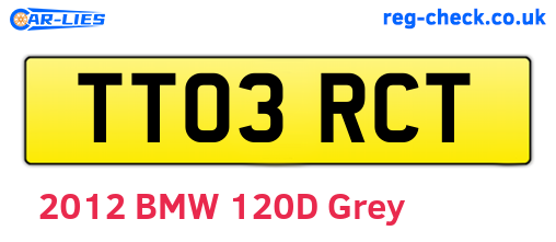 TT03RCT are the vehicle registration plates.