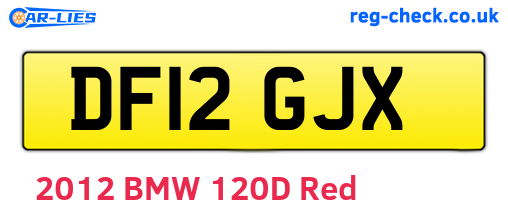 DF12GJX are the vehicle registration plates.