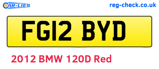 FG12BYD are the vehicle registration plates.