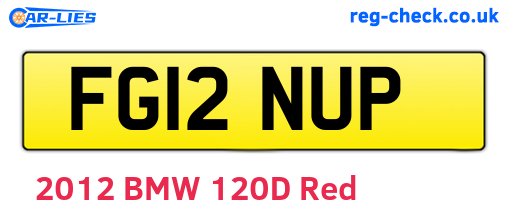 FG12NUP are the vehicle registration plates.