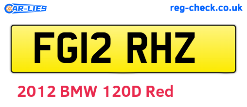 FG12RHZ are the vehicle registration plates.