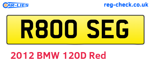 R800SEG are the vehicle registration plates.