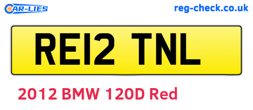 RE12TNL are the vehicle registration plates.