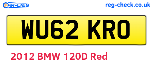 WU62KRO are the vehicle registration plates.