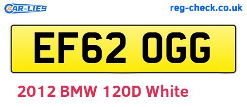 EF62OGG are the vehicle registration plates.