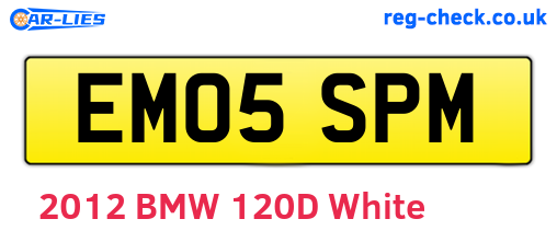 EM05SPM are the vehicle registration plates.