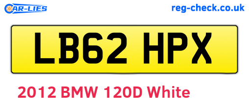 LB62HPX are the vehicle registration plates.