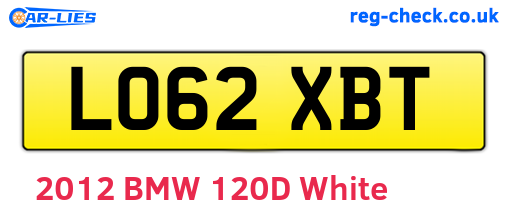 LO62XBT are the vehicle registration plates.