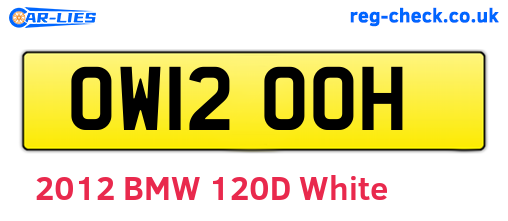 OW12OOH are the vehicle registration plates.