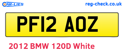 PF12AOZ are the vehicle registration plates.