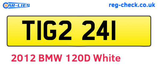 TIG2241 are the vehicle registration plates.