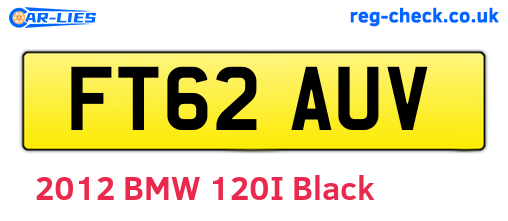 FT62AUV are the vehicle registration plates.