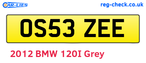 OS53ZEE are the vehicle registration plates.