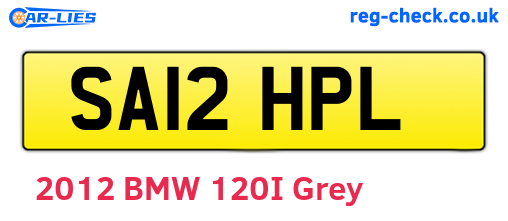 SA12HPL are the vehicle registration plates.
