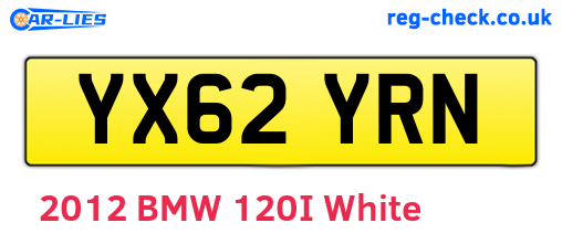 YX62YRN are the vehicle registration plates.