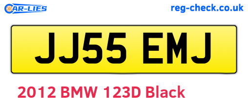 JJ55EMJ are the vehicle registration plates.
