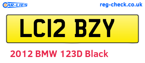 LC12BZY are the vehicle registration plates.
